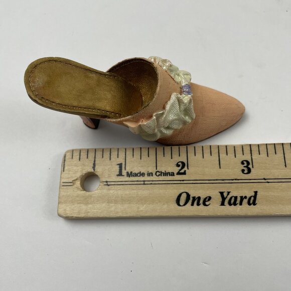 Vintage Miniature Ceramic 3” Shoe And Purse High Heels Floral Lot Of 2 - Picture 8 of 10